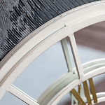 Зеркало настенное в белой металлической раме в виде часов Mirror Tower Clock варинант исполнения - 2 | Loft Concept в Москве