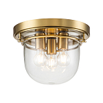 Потолочный светильник для ванных комнат с круглым стеклянным плафоном и тремя лампами Quoizel варинант исполнения - 1 | Loft Concept в Москве