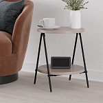 Стол приставной с 2-мя круглыми бежево-серыми столешницами ESSEL LIGHT MOCHA варинант исполнения - 4 | Loft Concept в Москве