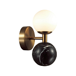 Бра с шарообразным матовым плафоном и шаром из камня на металлическом основании Orb Essence варинант исполнения - 7 | Loft Concept в Москве