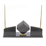 Настольный канцелярский набор из змеевика и офиокальцита с визитницами и часами Successful Leader варинант исполнения - 3 | Loft Concept в Москве