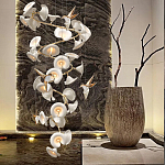 Люстра каскадная из белых цветов каллы и птичек Refined Taste of Light варинант исполнения - 5 | Loft Concept в Москве