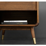 Прикроватная деревянная тумба с ящиком и нишей для хранения Moon Walnut Furniture варинант исполнения - 4 | Loft Concept в Москве