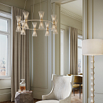 Люстра круглая с фактурными абажурами из тонких металлических палочек Wild Thorns варинант исполнения - 4 | Loft Concept в Москве