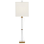 Настольная лампа с прозрачным корпусом и прямоугольным тканевым абажуром Charm and Luxury варинант исполнения - 3 | Loft Concept в Москве