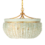 Подвесной светильник с каскадом из стеклянных декоративных элементов на золотом каркасе Shining Sea Glass варинант исполнения - 4 | Loft Concept в Москве