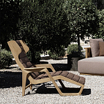 Дизайнерское кресло-шезлонг из массива дерева Gio Ponti D.150.5 Сhaise Longue варинант исполнения - 6 | Loft Concept в Москве