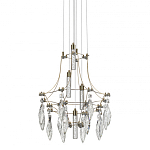 Люстра подвесная из металла с хрустальными подвесками прозрачного цвета Quasar 41 варинант исполнения - 1 | Loft Concept в Москве