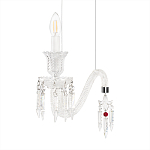 Подвесной светильник стеклянный в виде канделябра Curved Glass Chandelier варинант исполнения - 5 | Loft Concept в Москве