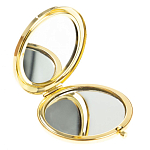 Зеркало карманное двухстороннее круглое из натурального камня Серафинит в подарочной упаковке Gold Stone Mirrors варинант исполнения - 2 | Loft Concept в Москве