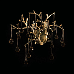 Бра в форме ветвей деревьев золотого цвета с прозрачными подвесками-каплями Droplet Bra варинант исполнения - 4 | Loft Concept в Москве