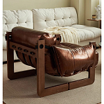 Кресло-диван кожаное на деревянном каркасе Medieval Furniture варинант исполнения - 2 | Loft Concept в Москве