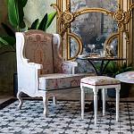 Кресло из массива бука серое с растительным орнаментом Raffael Floral Grey Armchair варинант исполнения - 8 | Loft Concept в Москве