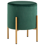 Зеленый пуф на золотистых ножках SANJAY варинант исполнения - 1 | Loft Concept в Москве