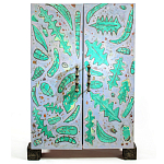 Премиальный Шкаф Defoliation двухстворчатый роспись зеленые листья  варинант исполнения - 2 | Loft Concept в Москве