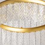 Люстра двухъярусная с золотого цвета и прозрачными подвесками Pettico варинант исполнения - 10 | Loft Concept в Москве