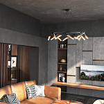 Люстра круглая с трубчатыми лампочками Vanguard Circle варинант исполнения - 4 | Loft Concept в Москве