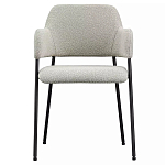 Стул мягкий с подлокотниками Chair Gray Upholstery Boucle варинант исполнения - 1 | Loft Concept в Москве