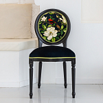 Стул чёрный из натурального бука с изображением птица в саду Blooming Red Birds варинант исполнения - 3 | Loft Concept в Москве