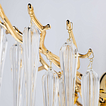 Бра золотого цвета с разветвленными ветвями и длинными прозрачными подвесками в форме стеклянных сосулек Droplet Chandelier варинант исполнения - 4 | Loft Concept в Москве