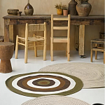 Ковер круглый из хлопка с контрастным узором Bullseye 150 варинант исполнения - 5 | Loft Concept в Москве