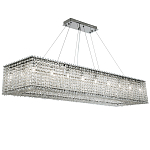 Прямоугольная люстра с хрустальными подвесками Crystal Art Chrome Rectangular Chandelier варинант исполнения - 1 | Loft Concept в Москве