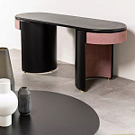 Дизайнерский письменный стол овальной формы с 2-мя выдвижными ящиками по бокам Parsec варинант исполнения - 3 | Loft Concept в Москве