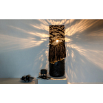 Напольная лампа черная с текстильными элементами "ЯРВИ" варинант исполнения - 1 | Loft Concept в Москве