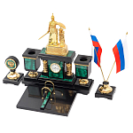 Настольный письменный набор из малахита и долерита Leader Organizer варинант исполнения - 2 | Loft Concept в Москве