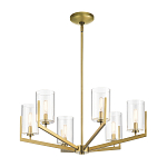 Люстра с 6-ю прозрачными цилиндрическими плафонами Kichler варинант исполнения - 2 | Loft Concept в Москве