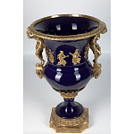 Ваза темно-синего цвета из фарфора с бронзовыми ручками в виде фигур Eden Garden porcelain and bronze варинант исполнения - 7 | Loft Concept в Москве