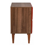 Тумба прикроватная красная из массива бука с 2-мя ящиками Wenge Light варинант исполнения - 2 | Loft Concept в Москве