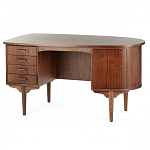 Дизайнерский письменный стол округлой формы с 4-мя ящиками и дверкой с полочками Rili варинант исполнения - 2 | Loft Concept в Москве