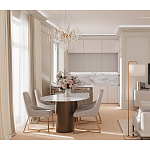 Торшер с белым тканевым абажуром на мраморном основании Cconcise варинант исполнения - 3 | Loft Concept в Москве