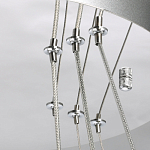 Люстра с тремя кольцами цвета хром и прозрачными хрустальными шарами по периметру Sacramento Transparent Balls Chandelier варинант исполнения - 10 | Loft Concept в Москве