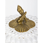 Конфетница прозрачная стеклянная на бронзовых ножках в виде морских коньков с крышкой в виде ракушки Eden Garden варинант исполнения - 2 | Loft Concept в Москве