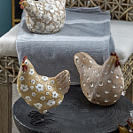 Статуэтка курица с белым цветочным узором и металлическими ножками Rustic Chicken варинант исполнения - 4 | Loft Concept в Москве