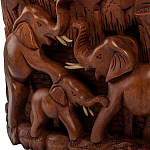 Панно из дерева пирамида из слонов Panel With Animals варинант исполнения - 3 | Loft Concept в Москве