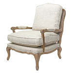 Кресло со спинкой из ротанга Ellie Rattan Armchair beige print flax варинант исполнения - 3 | Loft Concept в Москве