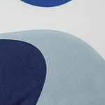 Подушка декоративная хлопковая синего цвета с абстрактным принтом Elysian Flow Azure варинант исполнения - 3 | Loft Concept в Москве