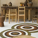 Ковер круглый из хлопка с контрастным узором Bullseye 150 варинант исполнения - 6 | Loft Concept в Москве