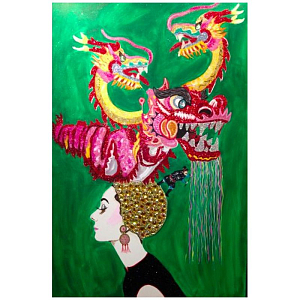 Картина Audrey in a Dragon headdress