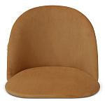 Барный стул со спинкой и металлической подставкой на 3-х деревянных ножках Горчичный Велюр Vendramin Chair варинант исполнения - 3 | Loft Concept в Москве