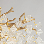 Люстра подвесная золотого цвета с декоративными ветвями и прозрачными рельефными подвесками FAIRYTREE Light варинант исполнения - 6 | Loft Concept в Москве