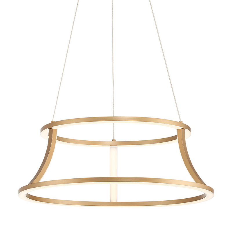 Люстра золотого цвета с 2-мя светодиодными кольцами Eurofase Золотой Прозрачный в Москве | Loft Concept 