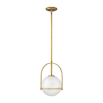 Подвесной светильник с белым плафоном в форме шара в арочной подвеске Hinkley варинант исполнения - 10 | Loft Concept в Москве