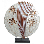 Настольная лампа из перламутра и дерева на подставке Indonesian Shell Flower варинант исполнения - 2 | Loft Concept в Москве