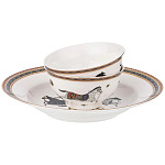 Сервиз обеденный из фарфора с изображением лошадей на 6 персон 23 предмета Porcelain Horse Set  варинант исполнения - 1 | Loft Concept в Москве