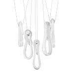 Подвесной светильник белого цвета с 6-ю изогнутыми плафонами Flow Loop варинант исполнения - 1 | Loft Concept в Москве