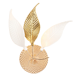 Бра с декоративными белыми и золотыми листьями на текстурном основании Wintery flovers варинант исполнения - 2 | Loft Concept в Москве